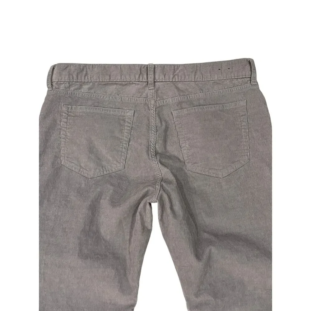 J Crew Corduroy Pants Mens Size 34x32 Gray Slim Fit Straight Leg Stretch Casual